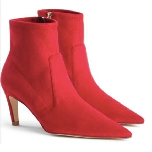 Good American Shoes - NWOT Good American The Icon Heel Bootie in Red Suede- Size 6